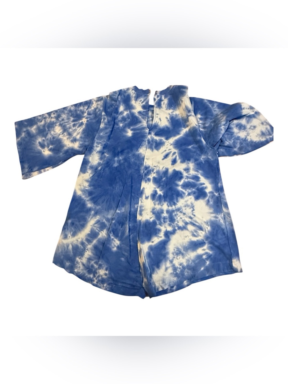 Farm Rio Blue Tie-Dye print crew neck jumpsuit with Da Terra Sunset Graphic - Picture 2 of 6